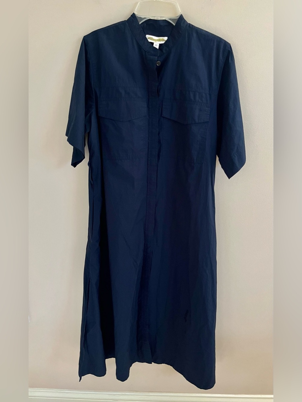 NWT-Banana Republic Navy Cotton Poplin Utility Shirt Dress, Extra Small Petite